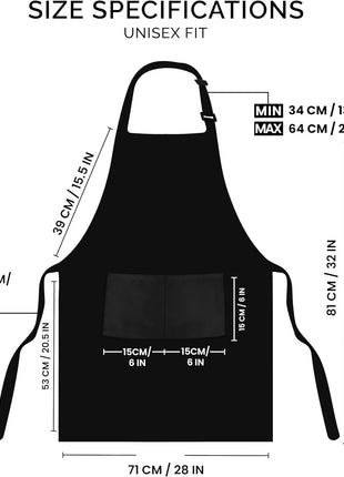 Utopia Kitchen 2 Pack Bib Apron, Adjustable with 2 Pockets, Water and Oil Resistant, Cooking Kitchen Chef Apron for Women Men