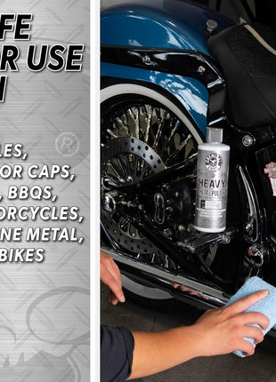 Chemical Guys Heavy Metal Polish Restorer and Protectant - Cleans, Restores & Protects, Aluminum, Stainless Steel, Chrome Polish & More, Safe for Cars, Trucks, Motorcycles, RVs, and Boats - 16 oz