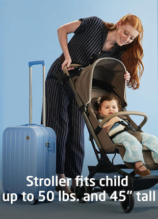 Maxi-Cosi Oxford Cabin Lightweight Travel Stroller for Airplane Flights, Portable Stroller for Family Travel, Truffle