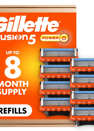 Gillette Fusion5 Power Razor Blade Refills for Men, 8 Count, with Precision Trimmer