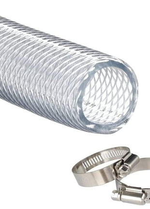 JUNZHIDA High Pressure Braided Clear Flexible PVC Tubing 3/4 inch ID,10ft