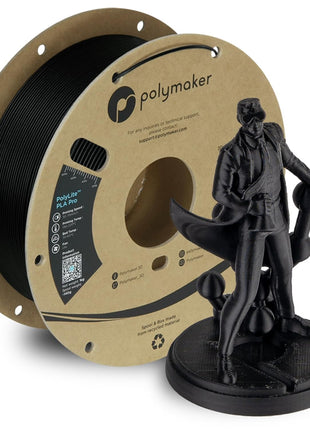 Polymaker PLA PRO Filament 1.75mm, Tough & High Rigidity Black PLA Filament 1.75mm 1kg Cardboard Spool - PolyLite PLA PRO 3D Printer Filament 1.75mm, Print with Most 3D Printers Using 3D Filament