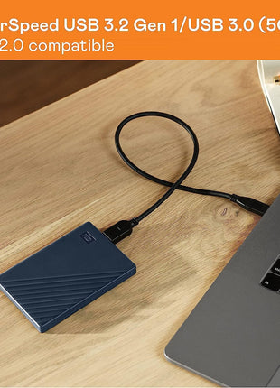 WD 2TB My Passport for Mac, Navy, Portable External Hard Drive with backup software and password protection, USB 3.1/USB 3.0 compatible - WDBA2D0020BBL-WESN