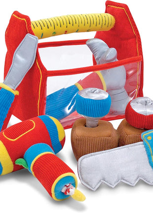 Melissa & Doug Toolbox Fill and Spill Toddler Toy with Vibrating Drill (9 pcs)