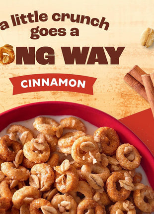 Cheerios Oat Crunch Cinnamon Breakfast Cereal, Made with Whole Grain, Family Size, 24 oz