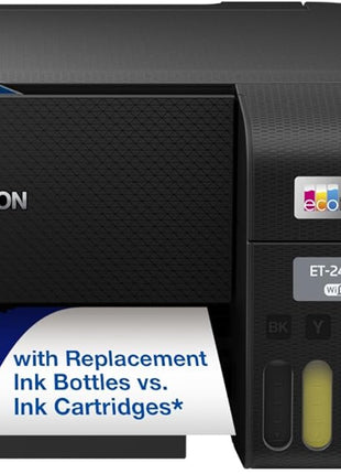 Epson EcoTank ET-2400 Wireless Color All-in-One Supertank Printer | Cartridge-free print, scan, copy; up to 10 ppm, borderless photo printing; ideal for home and everyday use