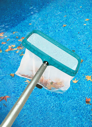 POOLWHALE Professional Pool Skimmer Net, Heavy Duty Swimming Leaf Rake Cleaning Tool with Deep Fine Nylon Mesh Net Bag - Fast Cleaning,Easy Scoop Edge,Debris Pickup Removal (No Pole)