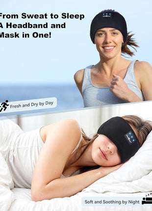 MUSICOZY Sleep Headphones Bluetooth 5.4 Headband, Sports Wireless Earphones Sweat Resistant Earbuds Sleeping Headphone with Ultra-Thin HD Stereo Speaker for Workout Running Cool Gadgets Unique Gifts