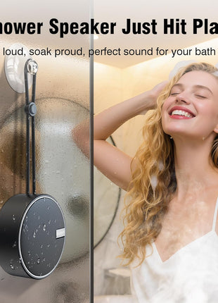 INSMY C12 IP67 Waterproof Shower Bluetooth Speakers Portable Small Speaker | Speakers Bluetooth Wireless,Loud Clear Sound,Support TF Card,Suction Cup,for Outdoor Kayak Canoe Beach Gift (Black)