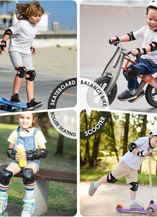 BOSONER Kids/Youth Knee Pad Elbow Pads Guards Protective Gear Set for Roller Skates Cycling BMX Bike Skateboard Inline Skatings Scooter Riding Sports