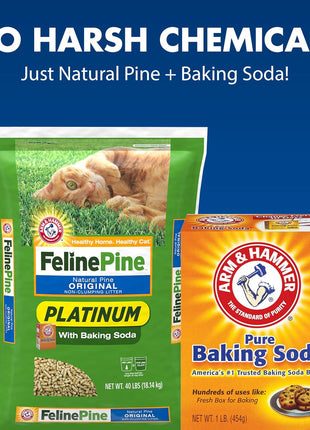 Feline Pine Platinum Non-Clumping Cat Litter, Feline Pine Cat Litter 18lb