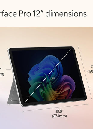 Microsoft Surface Pro 2-in-1 Laptop/Tablet (2025), Windows 11 Copilot+ PC, 12 inch Touchscreen Display, Snapdragon X Plus (8 Core), 16GB RAM, 512GB Storage, Platinum