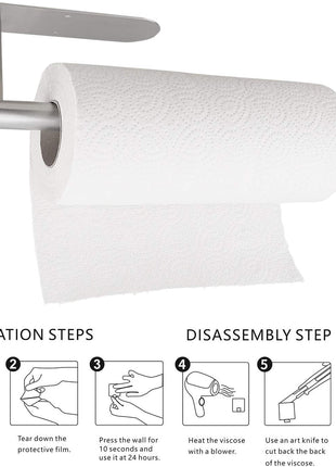 Paper Towel Holders for Kitchen,Paper Towels Bulk  Self Adhesive Under Cabinet,Both Available in Adhesive and Screws,Stainless Steel