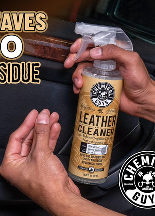 Chemical Guys Leather Cleaner and Conditioner Kit - Car Cleaner and Conditioner, Safely Cleans & Conditions Leather Car Interiors, Furniture, Shoes, Boots, Bags, Apparel & More, 2 Bottles (16 oz Each)