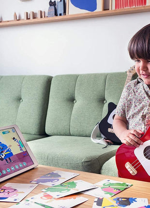 Loog Mini Acoustic kids Guitar for Beginners 3-strings Ages 3+ Learning app and lessons included
