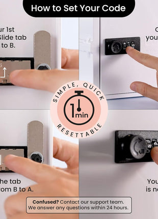 Lockabox OneTM | Premium Lock Box | Medium Combination Lock Box For Food, Medicine & Home Safety | External Size 12 x 8 x 6.6 inches (Crystal)