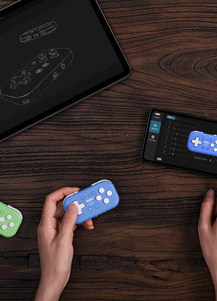 Nargos 8BitDo Micro Bluetooth Key Chain Sized Mini Controller for Nitendo Switch, Windows, Android and macOS (Micro- Blue)