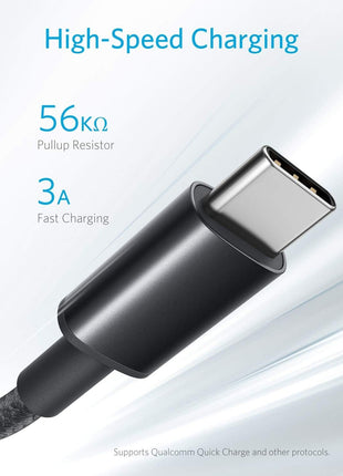 Anker USB A to USB C Cable, USB to USB C Cable (2-Pack, 6 ft, Black) | For iPhone 17 Series, Samsung Galaxy S10 / S10+, LG V30, Beats Fit Pro, and More