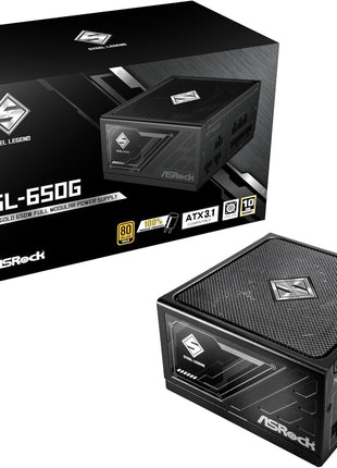 ASRock Steel Legend 650W Power Supply ATX 3.1 PCle iCOOL Full Modular 10 Years Warranty 135 mm FDB Fan SL-650G 80 Plus Gold Cybenetics Platinum Japanese Capacitor 5V Boost