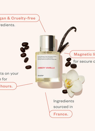 Dossier - Ambery Vanilla - Inspired by Black Opium - Women EDP | 1.7 fl oz (50ml) - Vanilla Perfume - Ambery Vanilla Eau de Parfum for Women - Vanilla Body Spray, Long-Lasting, Vegan