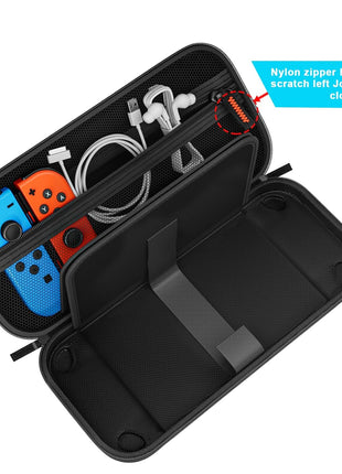 daydayup Switch Carrying Case Compatible with Nintendo Switch/Switch OLED, with 20 Games Cartridges Protective Hard Shell Travel Carrying Case Pouch for Console & Accessories, Black