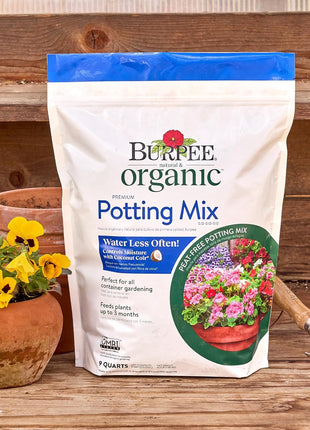 Burpee, 9 Quarts | Premium Organic Potting Natural Soil Mix Food Ideal for Container Garden-Vegetable, Flower & Herb Use for Indoor Outdoor Plant