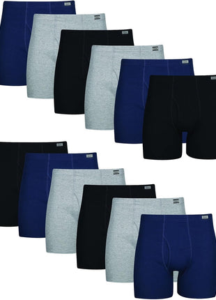Hanes Men's Tagless Boxer Briefs with Fabric-Covered Waistband - Multiple Packs Available