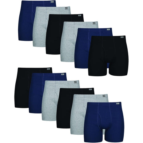 Hanes Men's Tagless Boxer Briefs with Fabric-Covered Waistband - Multiple Packs Available