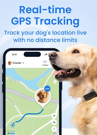 Tractive Smart Dog GPS Tracker | Live Pet Tracker with Virtual Fence | Vital Signs Monitoring of Heart & Respiratory Rate | Bark Monitoring | Dog Collar Attachment (Black)