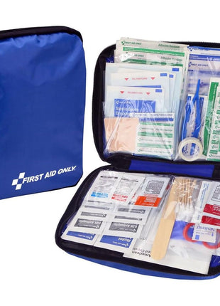 First Aid Only 299 Piece All-Purpose Emergency First Aid Kit for Home, Office, Car, Apartment, Dorm, and Camping, Travel-Friendly Compact Pouch Fits in Backpacks, Suitcases, Cabinets, and Drawers