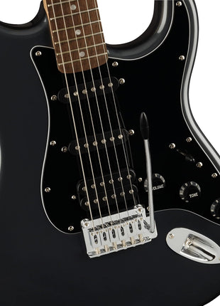 Squier Affinity Series Stratocaster Packs Electric Guitar, Charcoal Frost Metallic, Laurel Fingerboard | Hss Strat Pack, Indian Laurel Fingerboard, Poplar Body, Includes Frontman 15g Amp, Gig Bag, Cable, Strap and Picks, 21 Frets