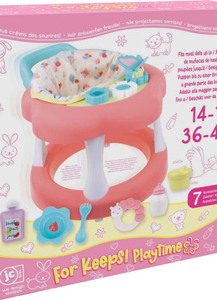 JC Toys - For Keeps Playtime! | Baby Doll Walker Gift Set | Fits Dolls up to 17" | Cloth Seat for easy use and Play Accessories | Ages 2+