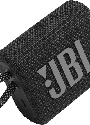 JBL Go 3 - Portable Mini Bluetooth Speaker, big audio and punchy bass, IP67 waterproof and dustproof, 5 hours of playtime, speaker for home, outdoor and travel (Black)