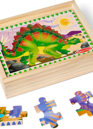 Melissa & Doug 4‐in‐1 Wooden Vehicle Jigsaw Puzzle Set, 48 Pieces with Storage Box, Toddler Puzzle Toy for Kids Ages 3+- FSC Certified
