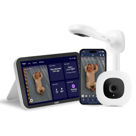Nanit Smart Baby Monitor System with Wall Mount & 8inch Display Screen - Crystal-Clear Video, Real-Time Notifications, Sleep Insights - Baby Must Have for Parents