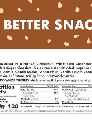Rip Van Chocolate Hazelnut Wafer Cookies, Keto, Non-GMO, Healthy Snacks, Low Carb & Low Sugar (2g), Low Calorie, Vegan, 16 Count