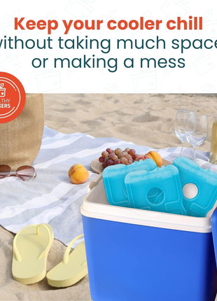 Healthy Packers Ice Packs for Lunch Boxes & Coolers - Freezer Packs - Original Cool Pack | Cooler Accessories for Beach, Camping & Fishing | Slim & Long-Lasting Reusable Ice Pack for Cooler