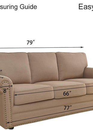 Easy Going Reversible Couch Cover for 3 Cushion Couch Sofa Cover for Dogs Water Resistant Furniture Protector Cover with Foam Sticks Elastic Straps for Pet Cat (Sofa, Gray/Light Gray)