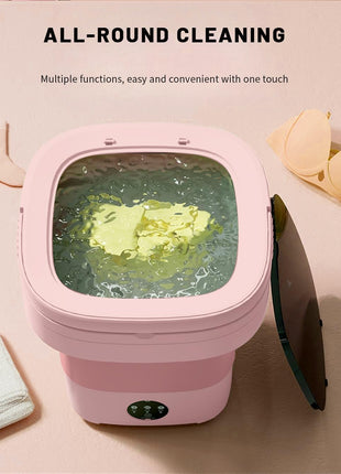 Portable Washing Machine, Mini Washer,16L Upgraded Large Capacity Foldable Washer.Deep Cleaning of Underwear, Baby Clothes and Other Small Clothes.Suitable for Apartments, Dormitories, Hotels.(Pink)