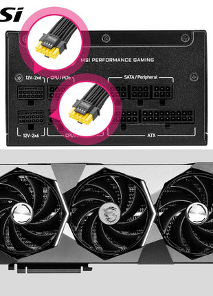 MSI MPG A1000GS PCIE5, Fully Modular Gaming 1000W Power Supply, 80+ Gold, Dual 12V-2x6 Cables, Server-Grade Capacitor, ATX 3.1 & PCIe 5.1 Ready, Low-Noise, Semi Digital, 10 Year Warranty