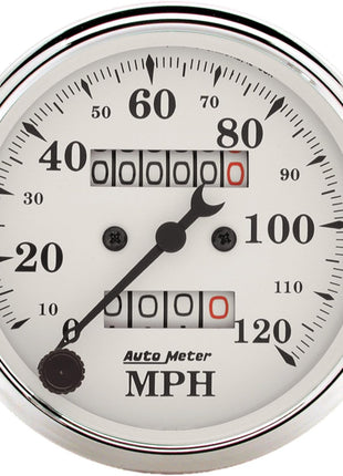 AUTO METER 1693 Old TYME White Mechanical Speedometer
