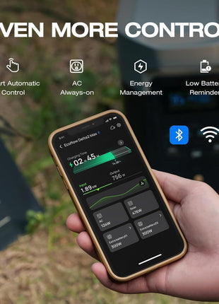 EF ECOFLOW Portable Power Station DELTA 2 Max, 2400W LFP Solar Generator, Full Charge in 1 Hr, 2048Wh Solar Powered Generator for Home Backup(Solar Panel Optional)