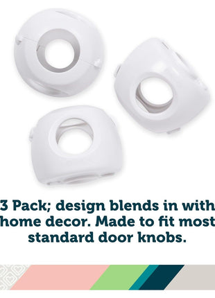 Safety 1st Parent Grip Door Knob Covers 3 Pack, Crystal Clear