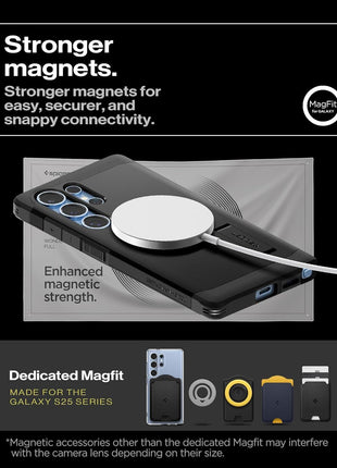 Spigen Tough Armor (Ai) MagFit Designed for Galaxy S25 Ultra Case [Kickstand] [Fast Wireless Charging] (2025) - Black