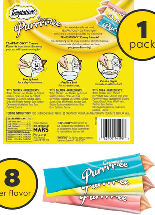 Temptations Creamy Puree Variety Pack of Squeezable Cat Treats, 0.42 oz. Tubes, 24 Count