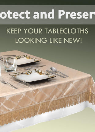 Elaine Karen Clear Plastic Table Cover Protector 100% Waterproof Table Protector Crystal Clear Plastic Tablecloth Cover for Dining Table Heavy Duty Vinyl, 54" x 72" Rectangle