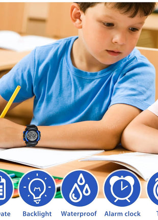 A ALPS Digital Watch with Rubber Band for Kids - Waterproof, Shockproof, Daily Use
