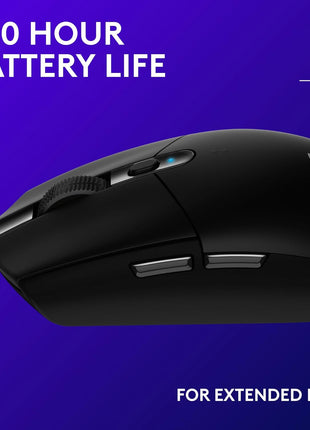 Logitech G305 Lightspeed Wireless Gaming Mouse - Black | Hero Sensor 12, Lightspeed 1ms Wireless, Up to 250h on 1xaa, 6 Programmable Buttons, 99g with Battery
