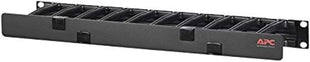 APC Rackmount Horizontal Cable Manager, AR8602A, 1U x 4 inch Deep, Single-Sided with Cover, Black