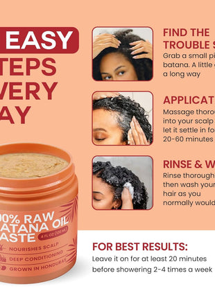 Lebanta Raw Batana Oil for Hair Growth - 100% Pure, Organic 4oz Batana from Honduras for Thick and Strong Natural Hair - Dr. Sebi Unrefined Cold Pressed Cosmetic Scalp Mask for Men & Women (1 Pack)